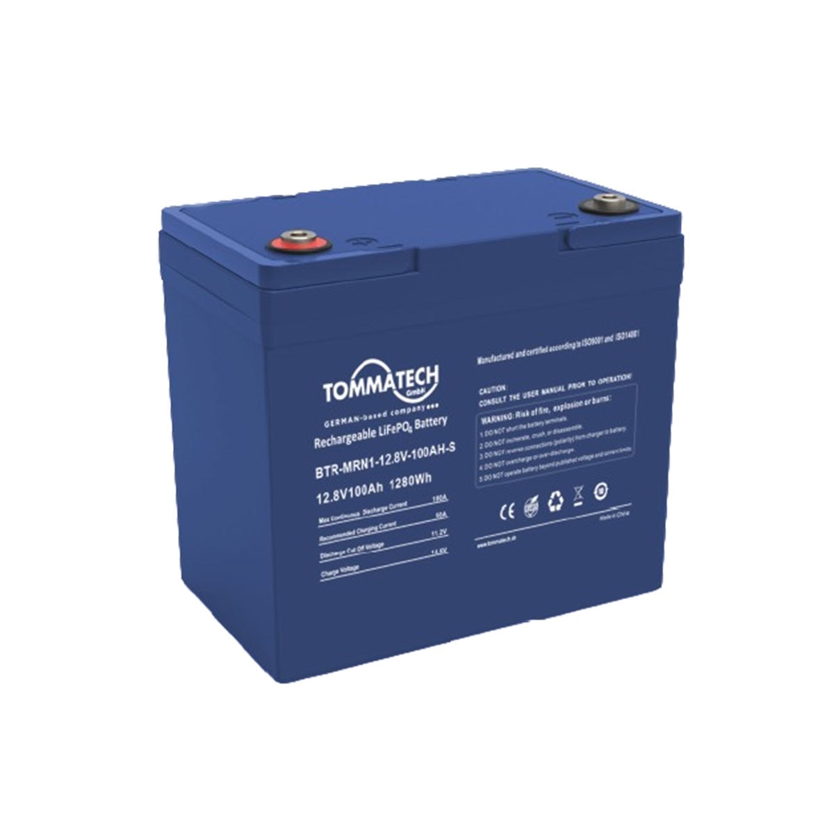 TommaTech 12.8V-100Ah Marine Batarya